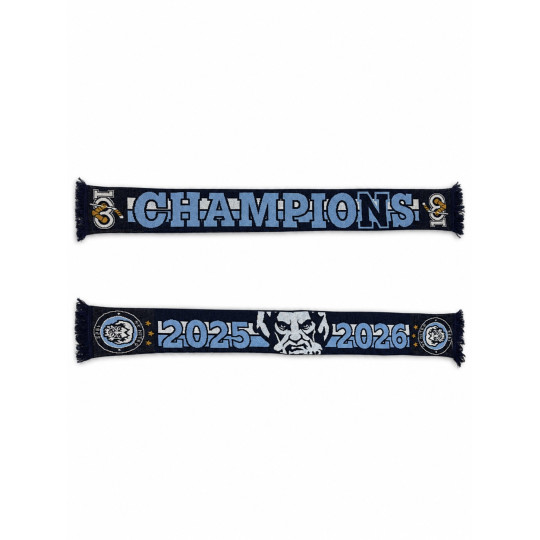CHAMPIONS šál pletený - modrý