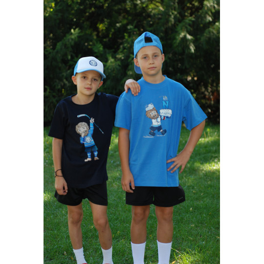 Detské tričko CORGI s tortou bledomodré - 100 rokov